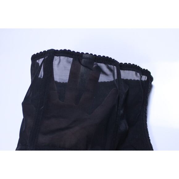 Vintage Oscar de la Renta corset bustier black embroidered sz M - Picture 3 of 6